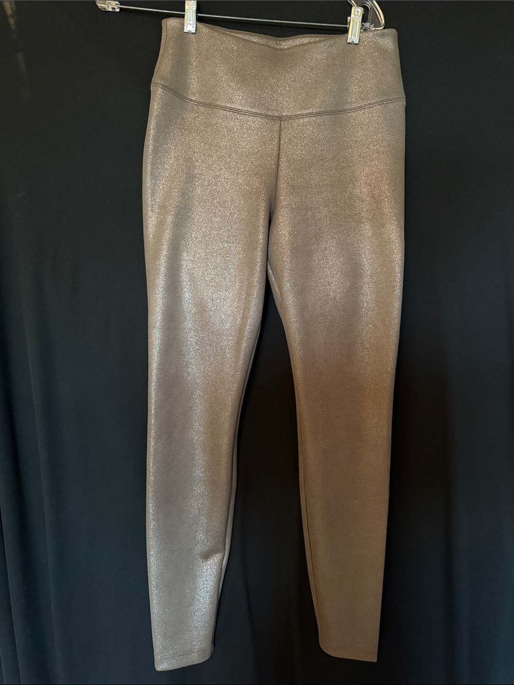 White House Black Market Metallic Taupe-Look High-Waist Leggings
